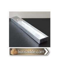 Altı Metalize Gümüş Karton Üstü Asetat Kapaklı Kutu 4x24x2 cm