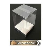Altı Gümüş Ic Yükseltici Karton Üstü Asetat Kutu 6x6x8 cm