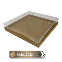 Asetat Kapaklı Kraft Kutu 25x25x7 cm