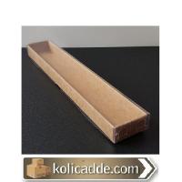 Altı Kraft Karton Üstü Asetat Kapaklı Kutu 4x24x2 cm