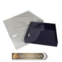 Asetat Kapaklı Altı Lacivert Karton kutu 15x15x10 cm