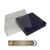 Asetat Kapaklı Altı Lacivert Karton kutu 15x15x5 cm Asetat Kapaklı Altı Lacivert Karton kutu 15x15x5 cm