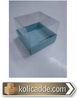 Mavi Kutu Asetat Kapaklı 9x9x7 cm
