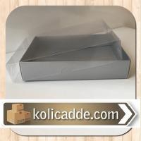 Alt Mat Gümüş Kutu Üst Asetat Kapak 12x15x3 cm. Alt Mat Gümüş Kutu Üst Asetat Kapak 12x15x3 cm.