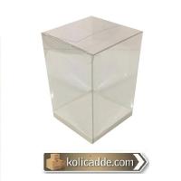 Altı Beyaz İç Yükseltici Karton Üstü Asetat Kutu 10x10x12 cm