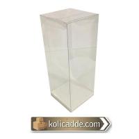 Altı Beyaz İç Yükseltici Karton Üstü Asetat Kutu 8x8x25 cm