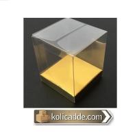 Altı Gold İç Yükseltici Karton Üstü Asetat Kutu 8x8x8 cm
