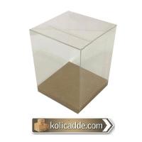 Altı Kraft İç Yükseltici Karton Üstü Asetat Kutu 10x10x10 cm