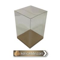 Altı Kraft İç Yükseltici Karton Üstü Asetat Kutu 10x10x12 cm