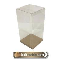 Altı Kraft İç Yükseltici Karton Üstü Asetat Kutu 10x10x16 cm