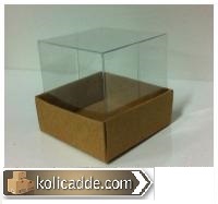 Kraft Kutu Asetat Kapaklı 5x5x5 cm
