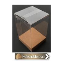 Altı Kraft İç Yükseltici Karton Üstü Asetat Kutu 7x7x14 cm
