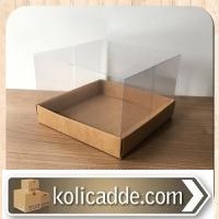 Asetat Kapaklı Kraft Kutu 15x15x12 cm