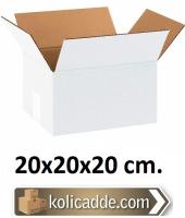 Tek Oluklu Beyaz Koli 20x20x20 cm. Tek Oluklu Beyaz Koli 20x20x20 cm.
