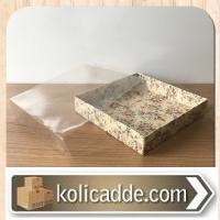 Asetat Kapaklı Çiçek Desenli Kutu 20x20x3 cm Asetat Kapaklı Çiçek Desenli Kutu 20x20x3 cm