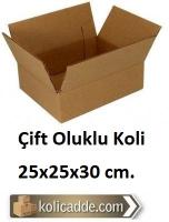 Çift Oluklu Karton Koli 25x25x30 cm.