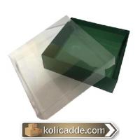 Altı Yeşil Karton Dıştan Kapanan Asetat Kapaklı Kutu 30x30x10 cm