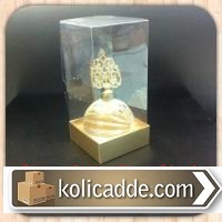 Asetat Kapaklı Altın Varak Kutu 7x7x10 cm