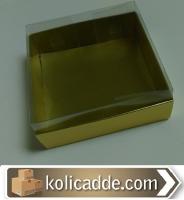 Gold Karton Kutu Asetat Kapaklı 12x12x4 cm Gold Karton Kutu Asetat Kapaklı 12x12x4 cm