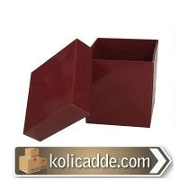 Kapaklı Bordo Karton Kutu 7x7x7 cm