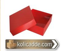 Kapaklı Kırmızı Karton Kutu 8x8x3 cm