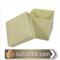 Kapaklı Krem Karton Kutu 7x7x7  cm Kapaklı Krem Karton Kutu 7x7x7  cm