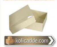 Kapaklı Krem Karton Kutu 9x9x3 cm Kapaklı Krem Karton Kutu 9x9x3 cm