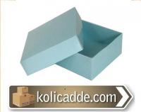 Kapaklı Mavi Karton Kutu 7x7x2.2 cm