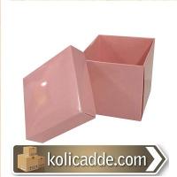 Kapaklı Pembe Karton Kutu 7x7x7 cm