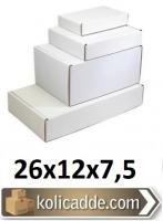 Kilitli Beyaz Kutu 26x12x7,5 cm.