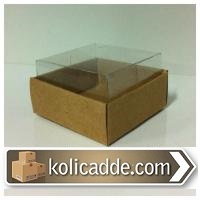 Asetat Kapaklı Kraft Kutu 6x6x2,5 cm