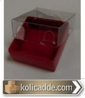Asetat Kapaklı Kırmızı Minik Kutu 5x5x2,2 cm.