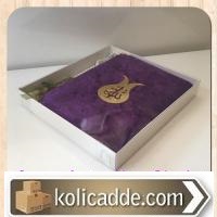 Altı Beyaz Kartok Üstü Şeffaf Kapaklı Yasin Kutusu 15,5x17x2,5 cm