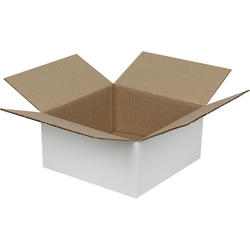 Tek Oluklu Beyaz Karton Kutu 20x20x10 cm