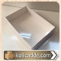 Altı Beyaz Kartondan Şeffaf Kapaklı Asetat Kutu 6x9x2 cm-KoliCadde
