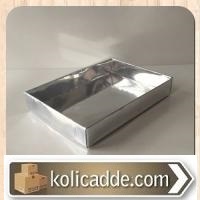 Gümüş Kutulu Küçük Yasin Asetat Kutusu 10,5x14,5x2,5 cm-KoliCadde