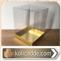Altın Rengi Asetat Kutu 20x20x10 cm-KoliCadde