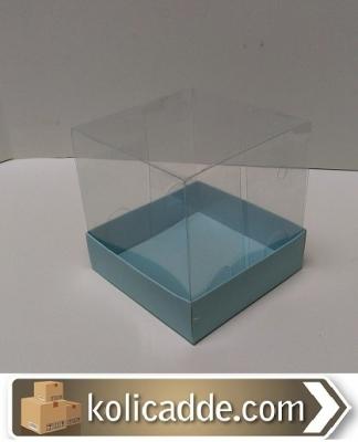 Mavi Asetat Kutu 10x10x10 cm-KoliCadde