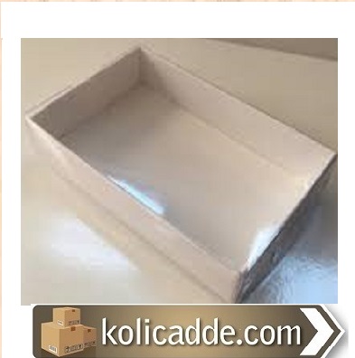 Büyük Beyaz Asetat Kutu 26x40x7.5 cm-KoliCadde