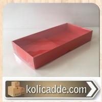 Asetat Kapaklı Kırmızı Kutu 20x10x3 cm-KoliCadde