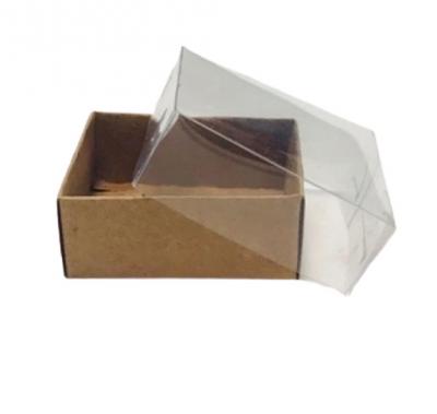 Asetat Kapaklı Kraft Kutu 7x7x2,2 cm.