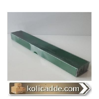 Altı Yeşil Karton Üstü Asetat Kapaklı Kutu 4x24x2 cm-KoliCadde