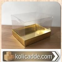 Altın Renk Karton Kutulu Asetat Kutu 12x15x10