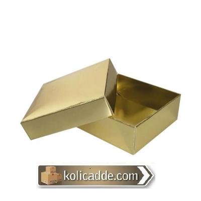 Komple Karton-Kapaklı Altın Kutu 5x5x2,2-KoliCadde