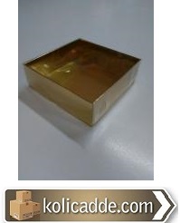 Asetat Kutu Gold Rengi 8x8x3 cm.-KoliCadde