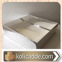 Gümüş Renk Kutu 35x35x10 cm-KoliCadde