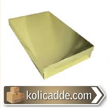 Kapaklı Gold Karton Kutu 26x40x7.5 cm-KoliCadde