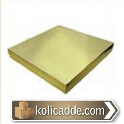 Kapaklı Gold Karton Kutu 35x35x4 cm