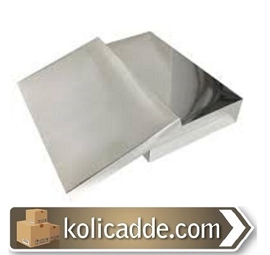 Kapaklı Gümüs Karton Kutu 26x40x7.5 cm-KoliCadde