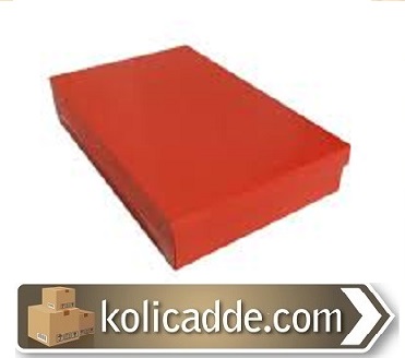 Kapaklı Kırmızı Karton Kutu 26x40x7.5 cm-KoliCadde